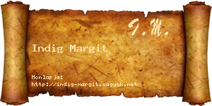 Indig Margit névjegykártya